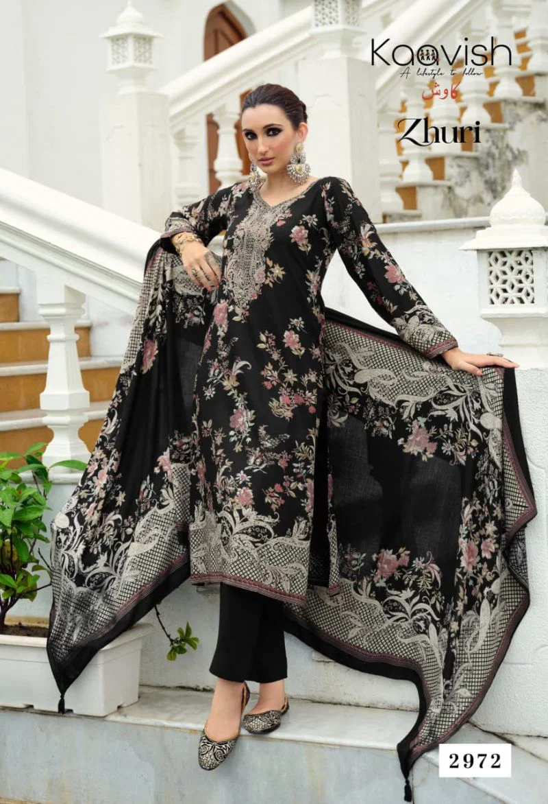 Kaavish Zhuri Viscose Pashmina Digital Print Embroidered Salwar Kameez Catalog — Wholesale Salwar Suits, Kaavish wholesale from Surat — view 4