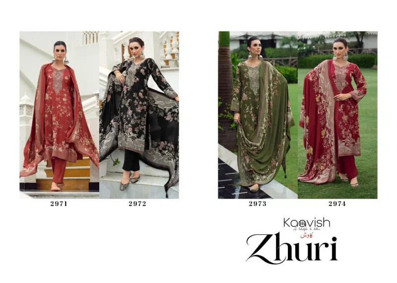 Kaavish Zhuri Viscose Pashmina Digital Print Embroidered Salwar Kameez Catalog — Wholesale Salwar Suits, Kaavish wholesale from Surat — view 5
