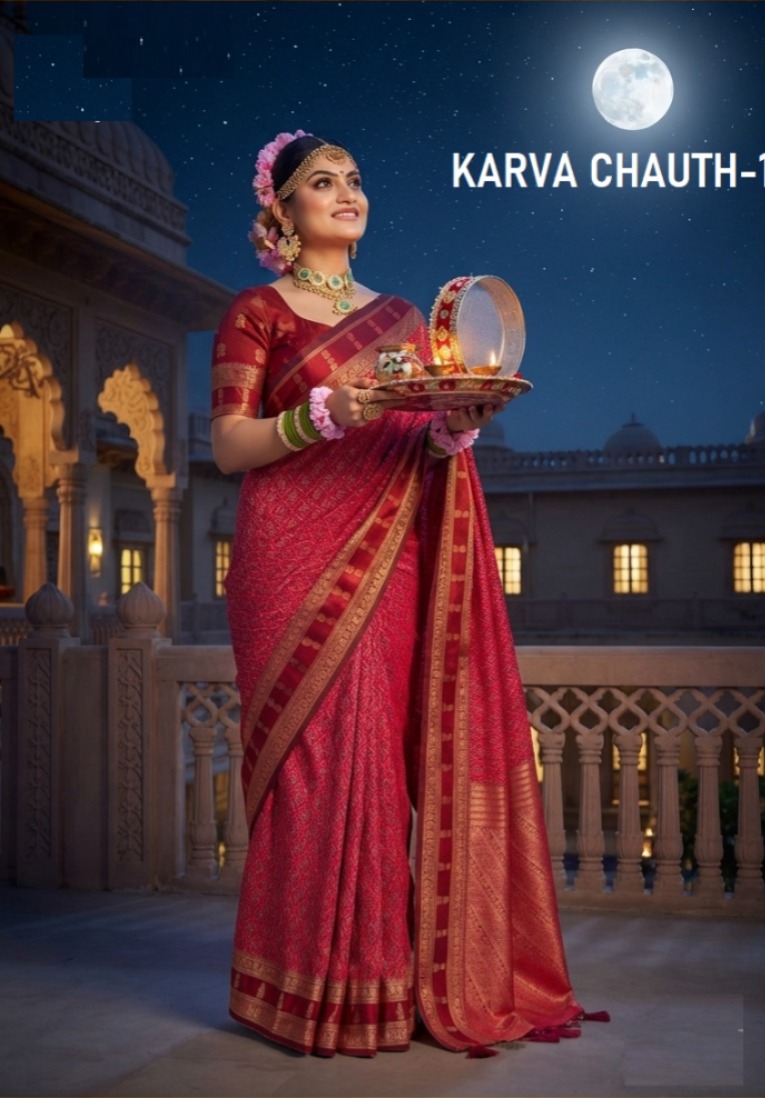 Karva Chauth 1 Karva Chauth Special Soft Silk Saree Collection — Festival Sarees, Vardan Ethnic wholesale from Surat — Photo 7