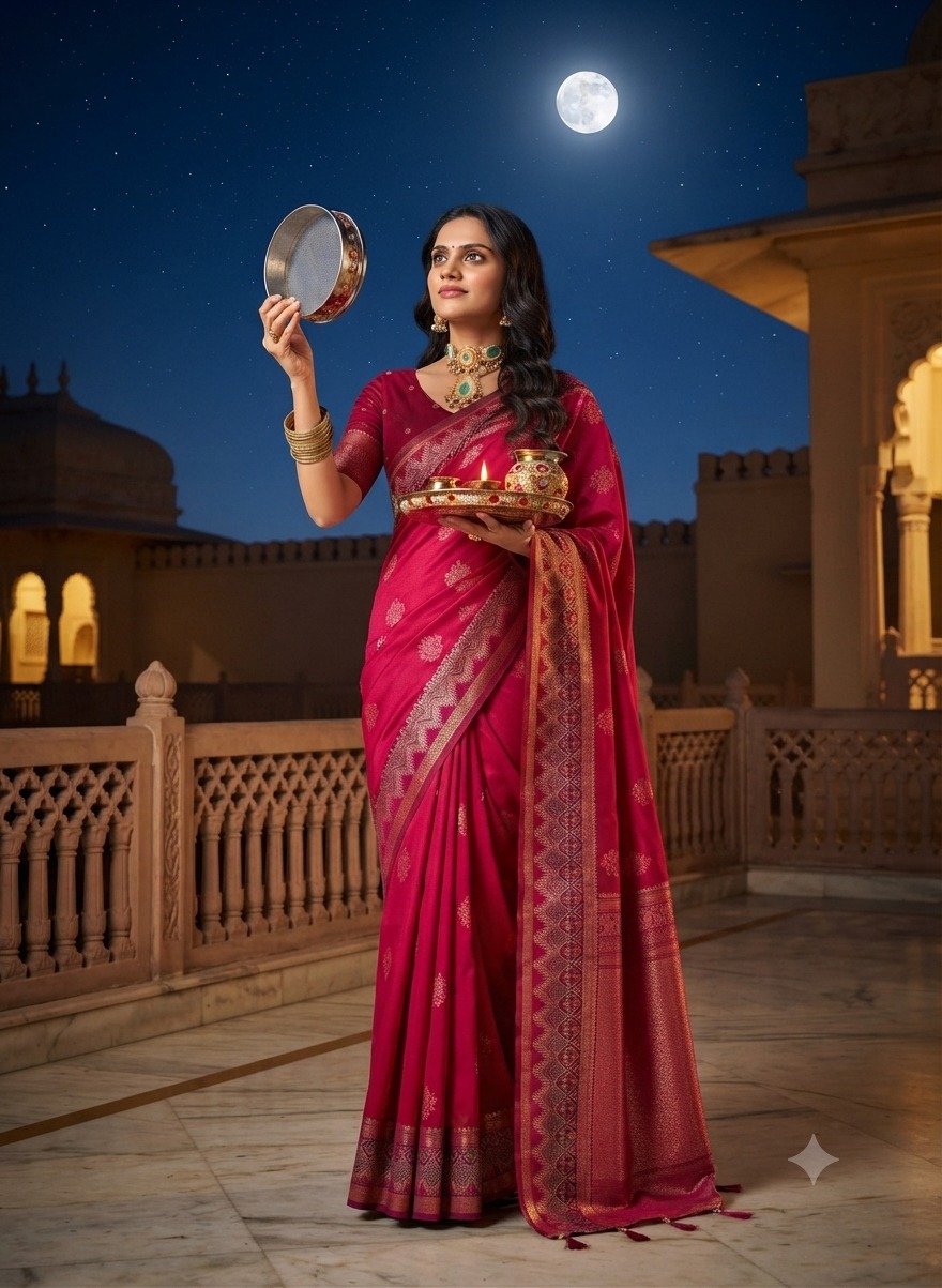 Karva Chauth 1 Karva Chauth Special Soft Silk Saree Collection — Festival Sarees, Vardan Ethnic wholesale from Surat — Photo 5