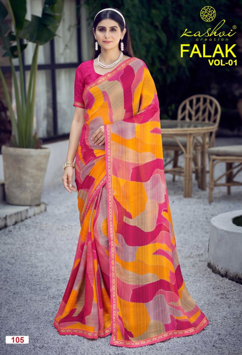 Kashvi Falak Vol 1 Wholesale Georgette Printed Fancy Saree Collection