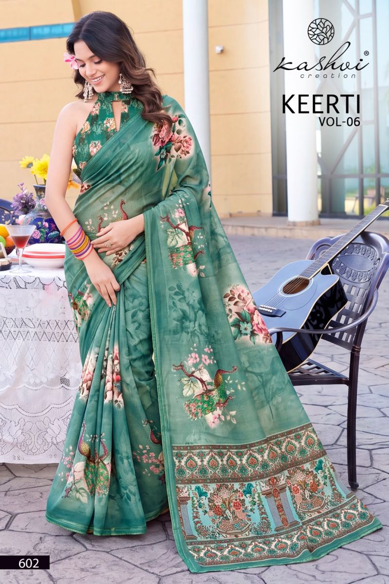 Kashvi Keerti Vol 6 Wholesale Raga Digital Printed Saree Collection — Festival Sarees, Kashvi Creation wholesale from Surat — Photo 7