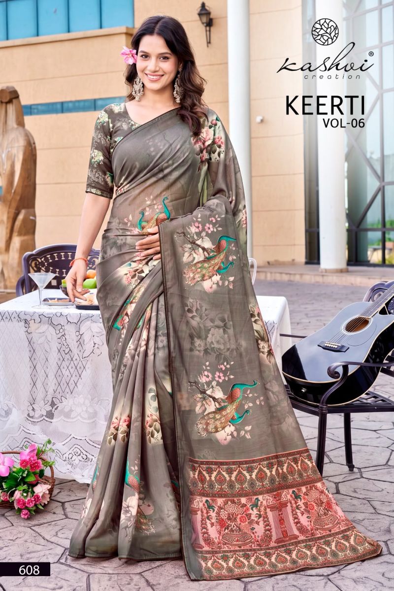 Kashvi Keerti Vol 6 Wholesale Raga Digital Printed Saree Collection — Festival Sarees, Kashvi Creation wholesale from Surat — Photo 5