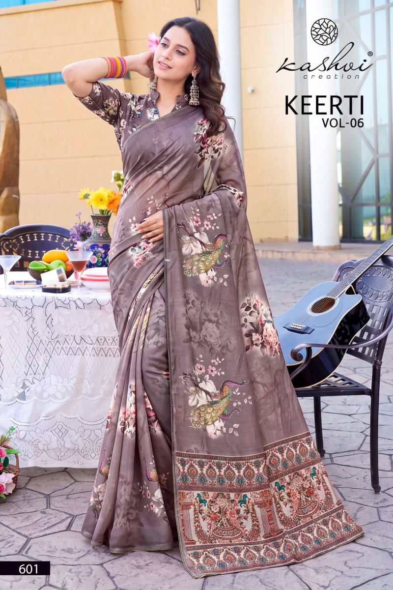Kashvi Keerti Vol 6 Wholesale Raga Digital Printed Saree Collection — Festival Sarees, Kashvi Creation wholesale from Surat — Photo 4