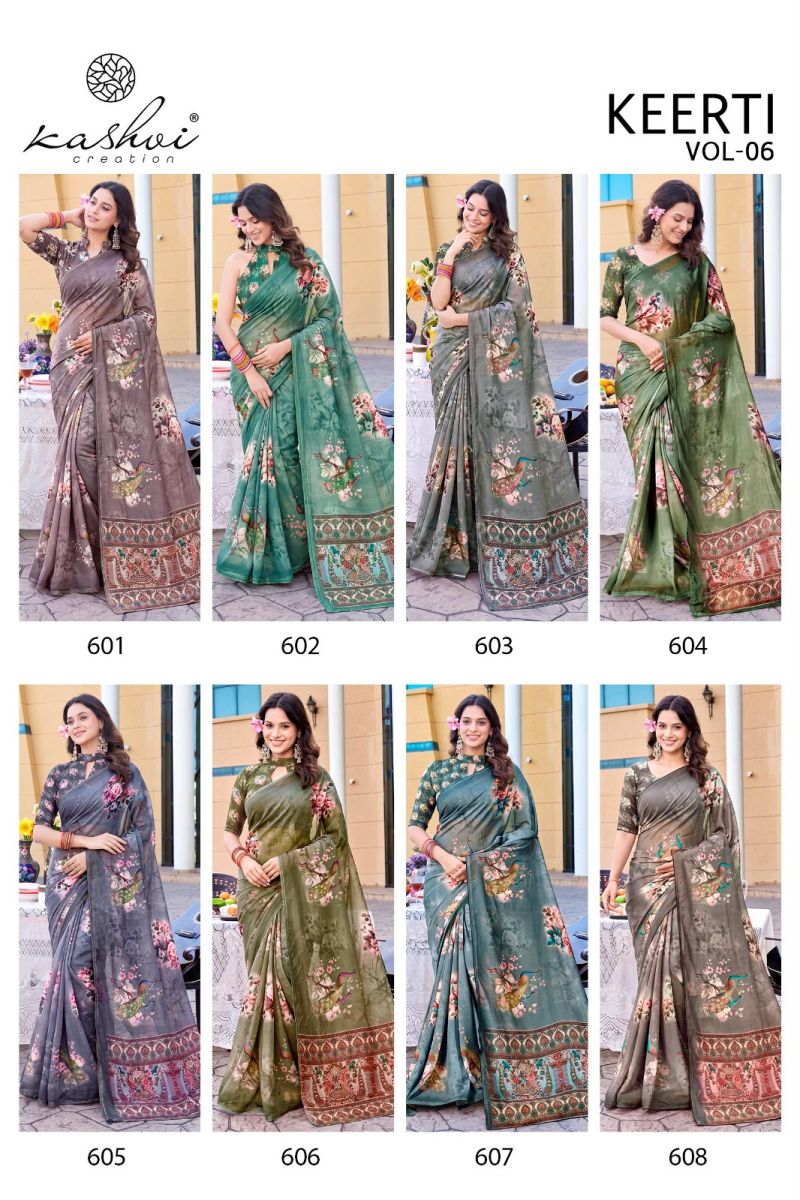 Kashvi Keerti Vol 6 Wholesale Raga Digital Printed Saree Collection — Festival Sarees, Kashvi Creation wholesale from Surat — Photo 9