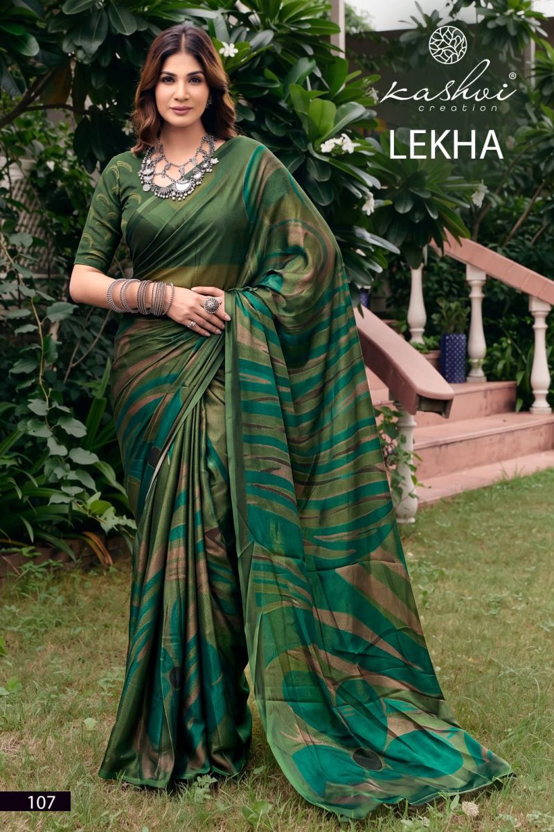Kashvi Lekha Vol 1 Wholesale Georgette Printed Saree Catalog — Festival Sarees, Kashvi Creation wholesale from Surat — Photo 4