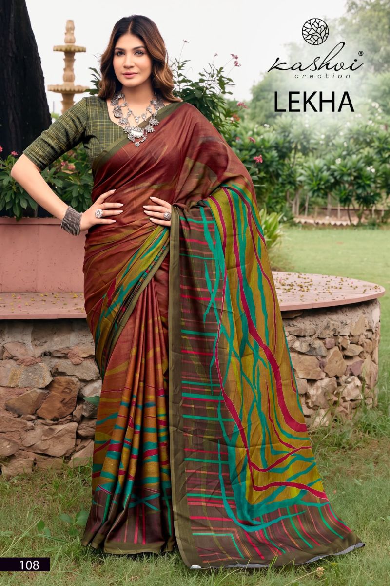 Kashvi Lekha Vol 1 Wholesale Georgette Printed Saree Catalog — Festival Sarees, Kashvi Creation wholesale from Surat — Photo 8