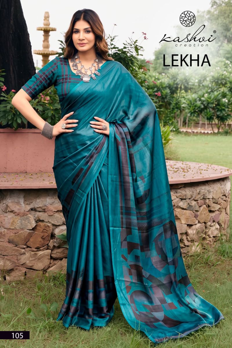 Kashvi Lekha Vol 1 Wholesale Georgette Printed Saree Catalog — Festival Sarees, Kashvi Creation wholesale from Surat — Photo 7