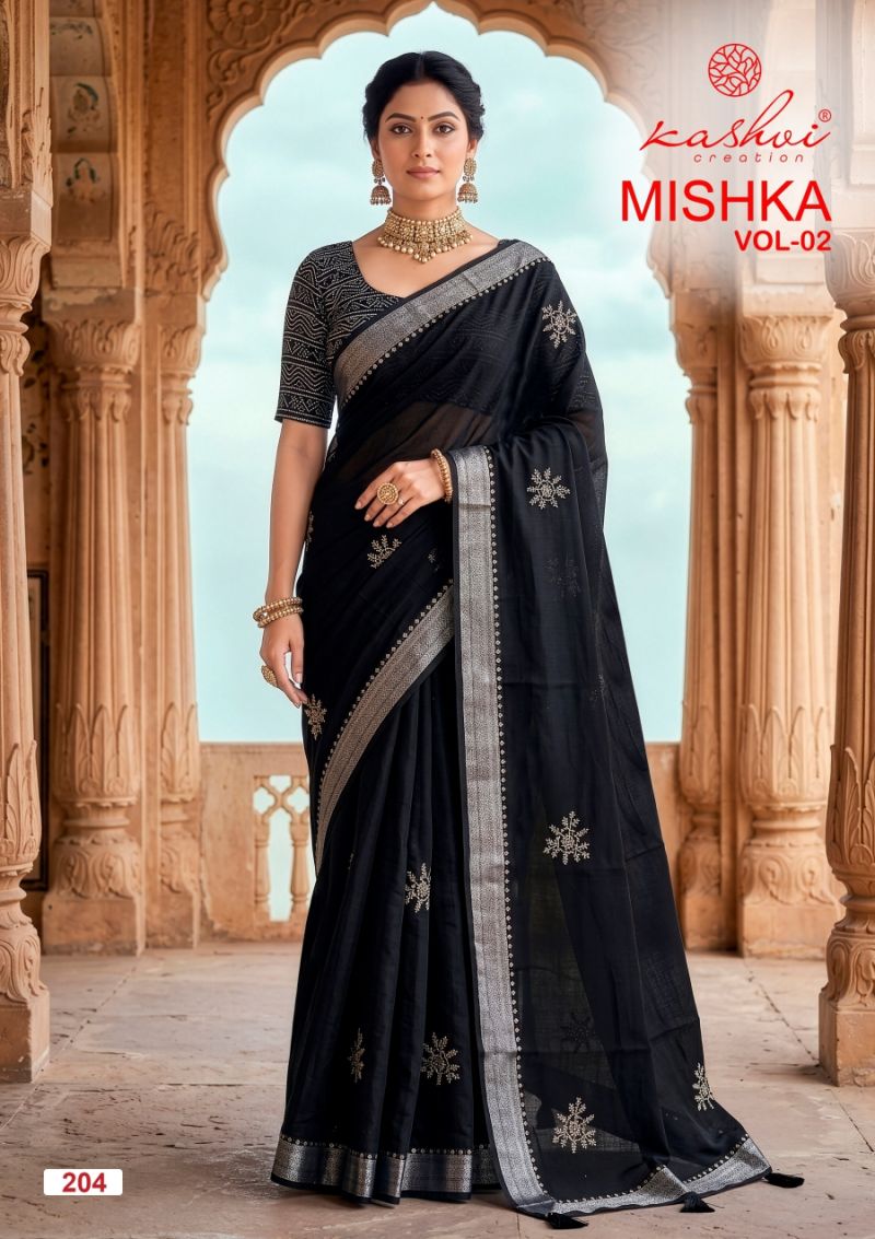 Kashvi Mishka Vol 2 Linen Silk With Diamond Work Saree Collection — Wholesale Sarees, Kashvi Creation wholesale from Surat — Photo 2