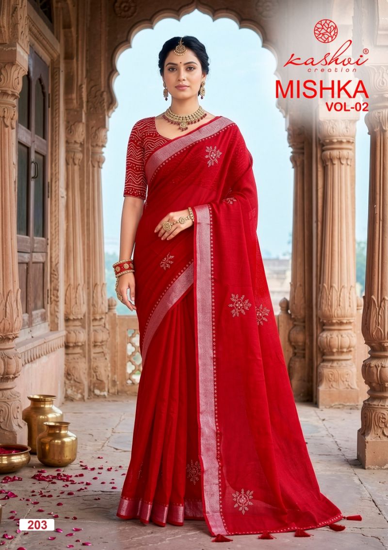 Kashvi Mishka Vol 2 Linen Silk With Diamond Work Saree Collection — Wholesale Sarees, Kashvi Creation wholesale from Surat — Photo 8