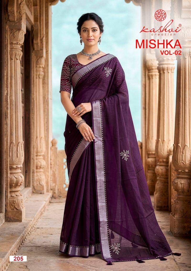 Kashvi Mishka Vol 2 Linen Silk With Diamond Work Saree Collection — Wholesale Sarees, Kashvi Creation wholesale from Surat — Photo 7