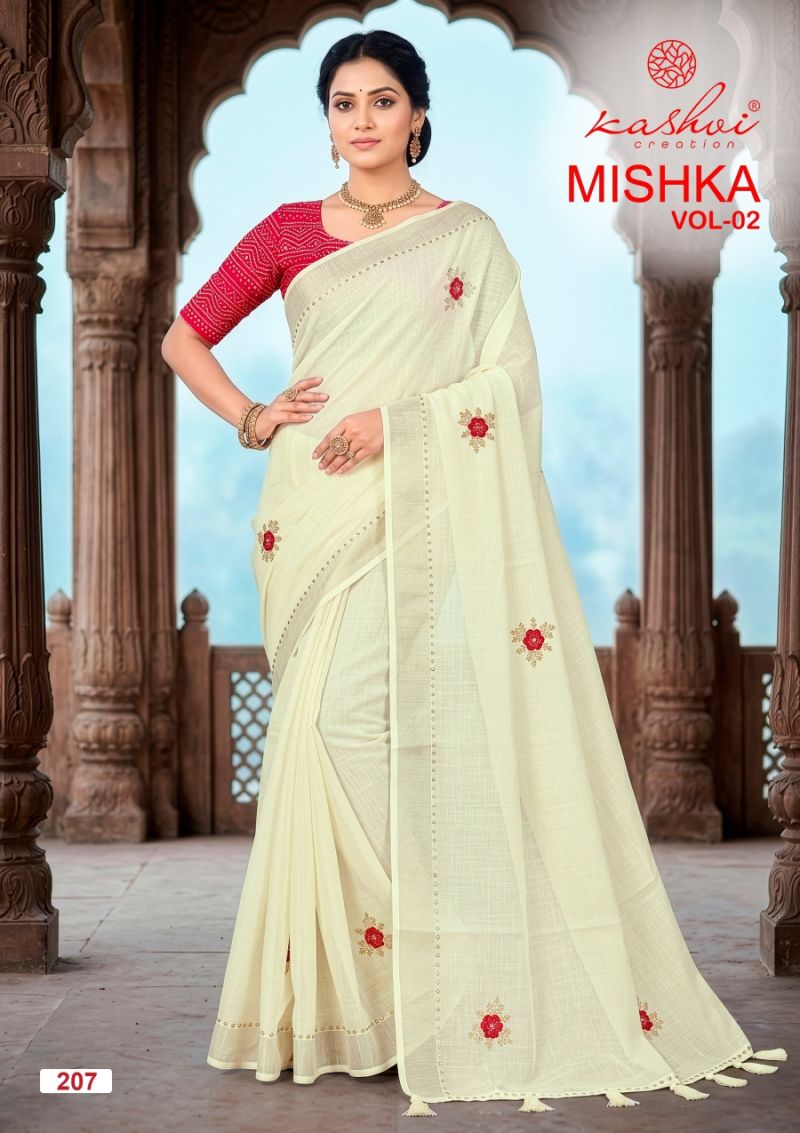 Kashvi Mishka Vol 2 Linen Silk With Diamond Work Saree Collection — Wholesale Sarees, Kashvi Creation wholesale from Surat — Photo 6
