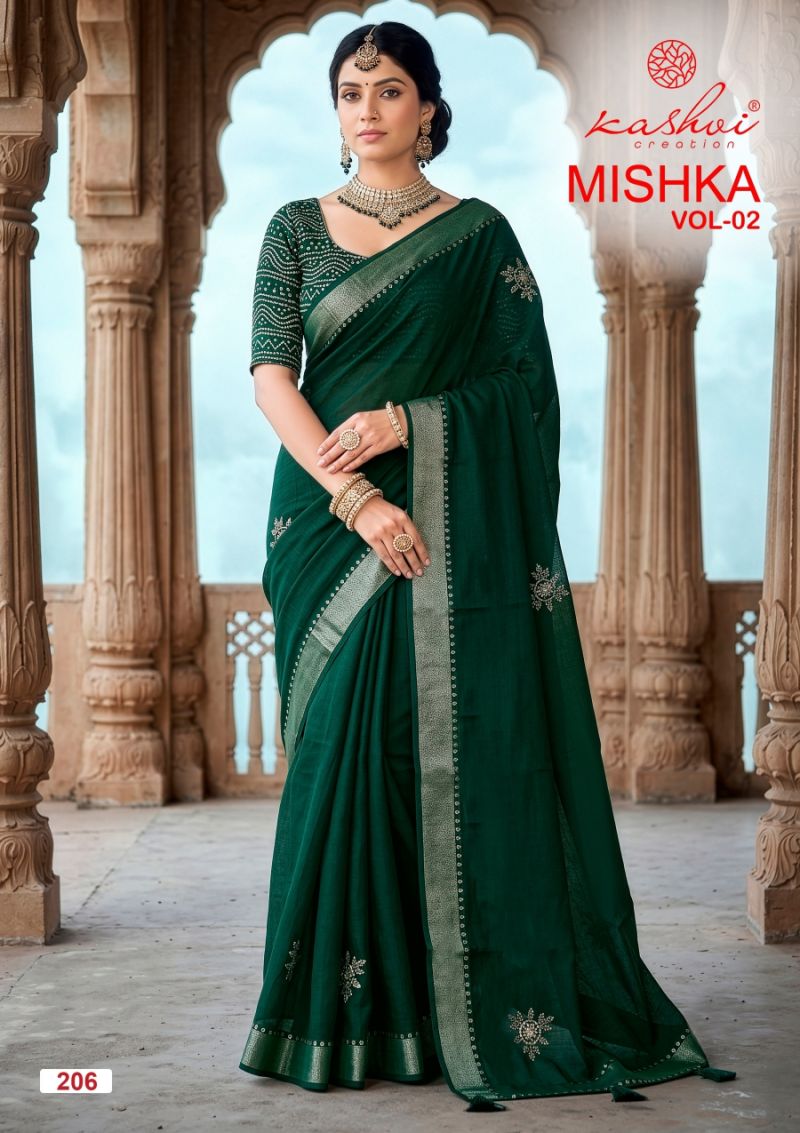 Kashvi Mishka Vol 2 Linen Silk With Diamond Work Saree Collection — Wholesale Sarees, Kashvi Creation wholesale from Surat — Photo 4