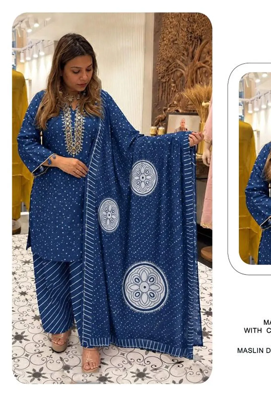 Khas 169 A To C Maslin Digital Print Designer Salwar Kameez Catalog — Wholesale Salwar Suits, Khash Fashion wholesale from Surat — view 3