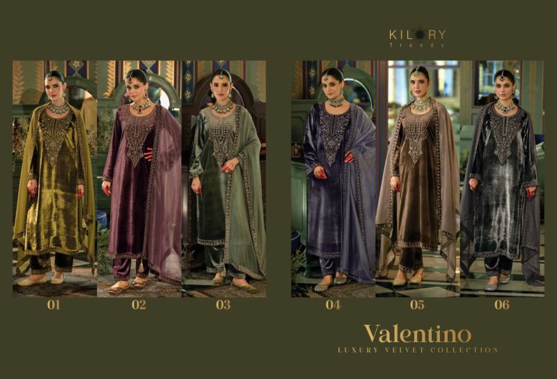 Kilory Valentino Velvet Embroidery And Hand Work Designer Salwar Kameez Catalog — Wholesale Salwar Suits, Kilory Trends wholesale from Surat — Photo 7