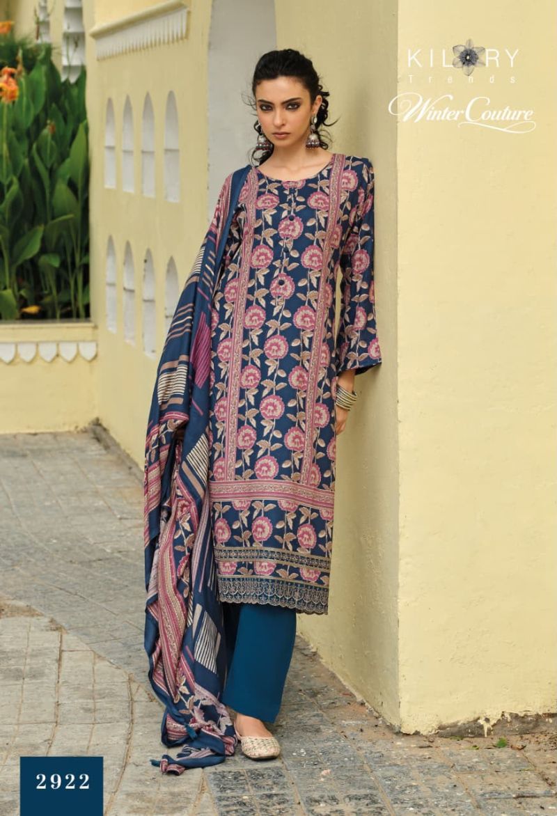 Kilory Winter Couture Viscose Pashmina Digital Print Embroidered Salwar Kameez — Wholesale Salwar Suits, Kilory Trends wholesale from Surat — Photo 4