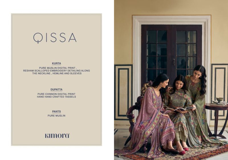 Kimora Qissa Muslin Digital Print Embroidered Salwar Kameez Collection — Wholesale Salwar Suits, Kimora wholesale from Surat — Photo 5