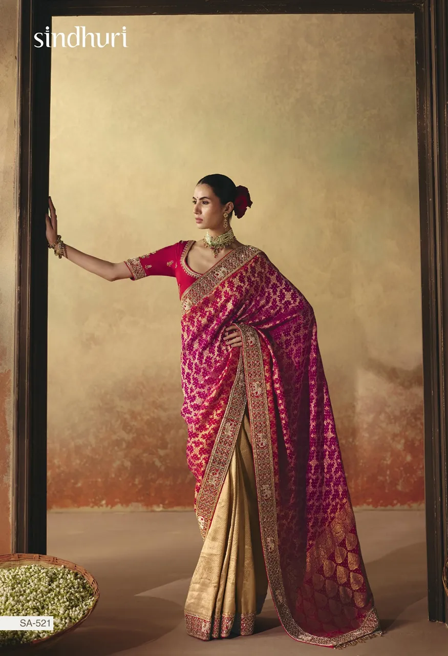 Kimora Suhag Pure Khaddi Bandhani Georgette Saree Collection — Wholesale Sarees, Kimora wholesale from Surat — Photo 3