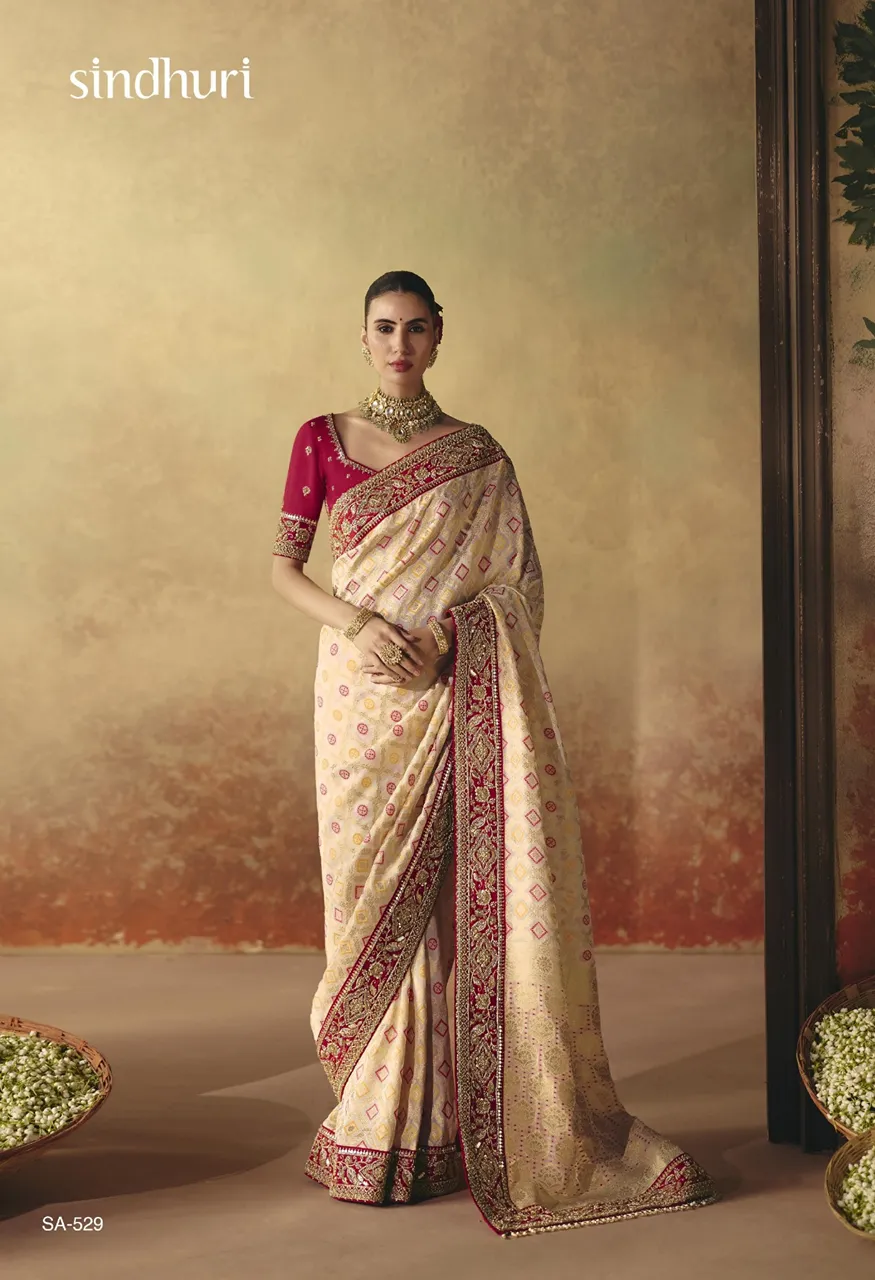 Kimora Suhag Pure Khaddi Bandhani Georgette Saree Collection — Wholesale Sarees, Kimora wholesale from Surat — Photo 6