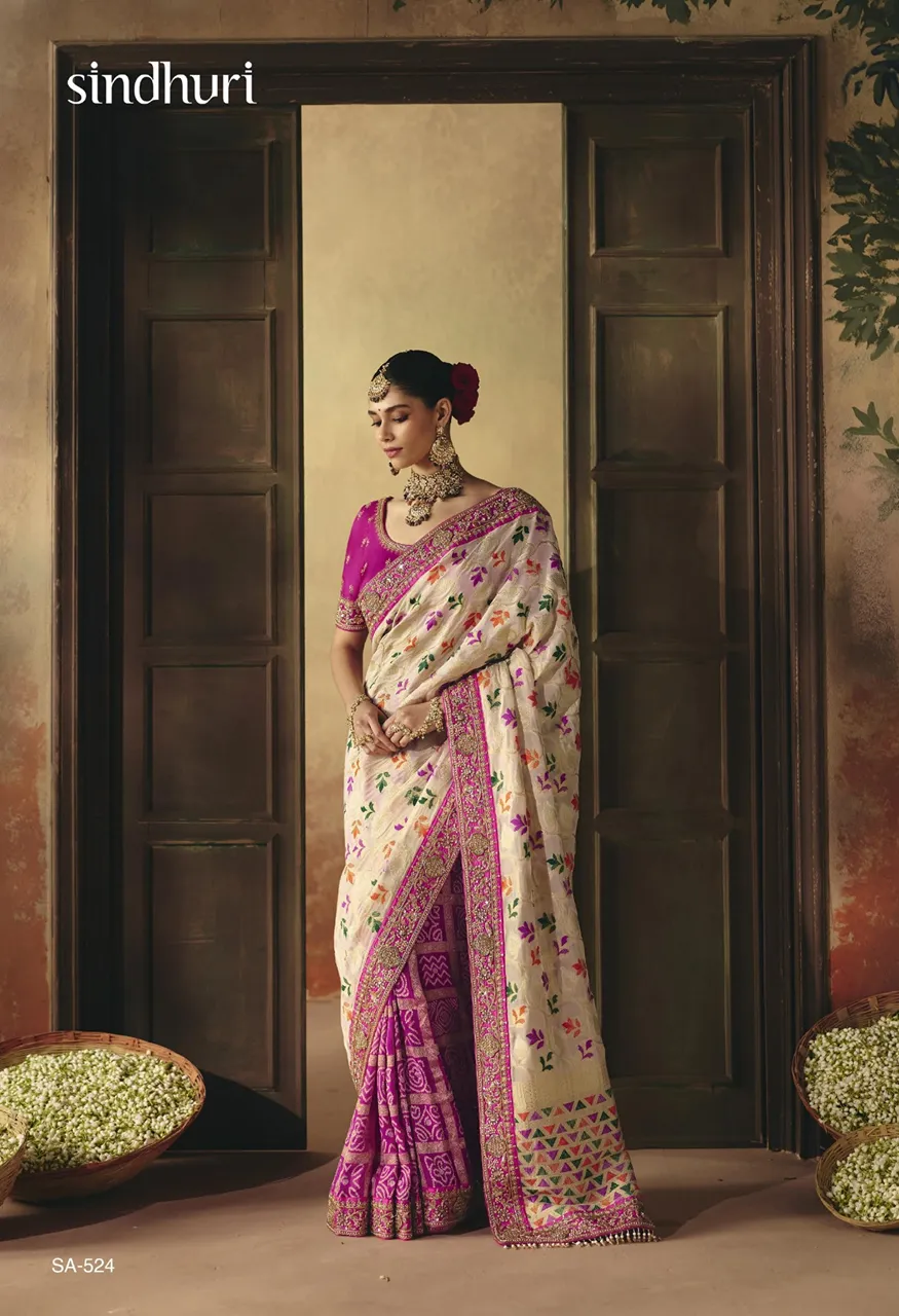 Kimora Suhag Pure Khaddi Bandhani Georgette Saree Collection — Wholesale Sarees, Kimora wholesale from Surat — Photo 11