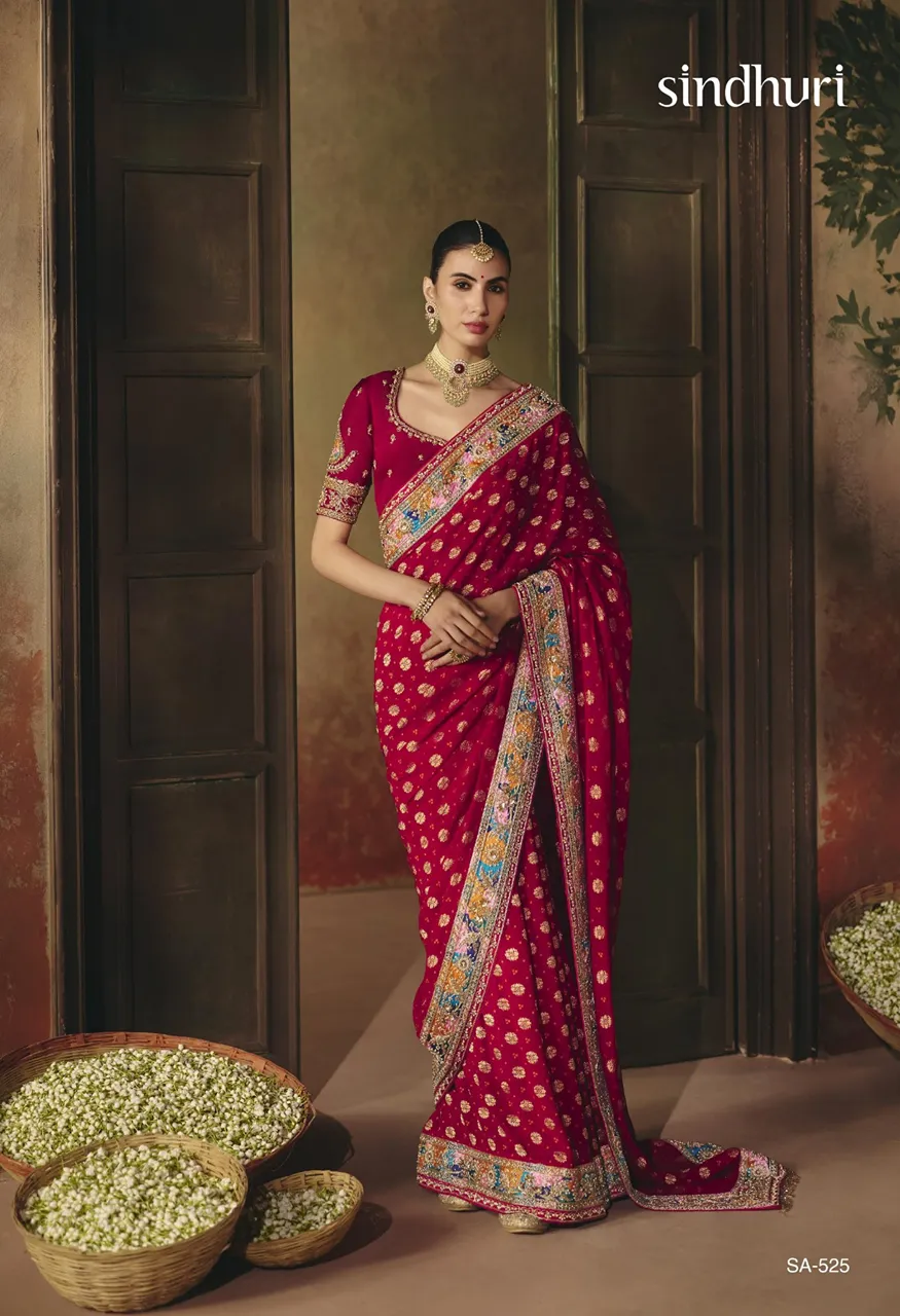 Kimora Suhag Pure Khaddi Bandhani Georgette Saree Collection — Wholesale Sarees, Kimora wholesale from Surat — Photo 9