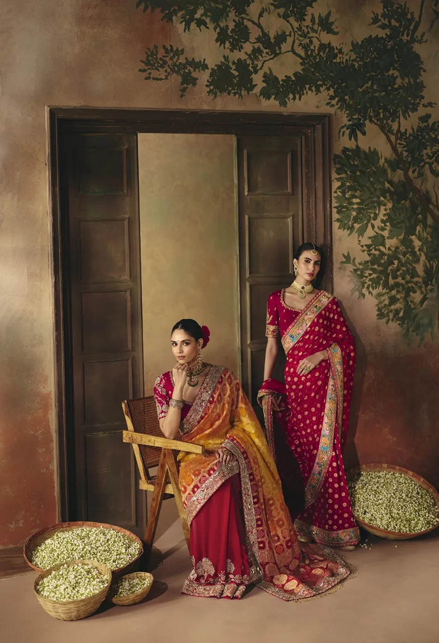 Kimora Suhag Pure Khaddi Bandhani Georgette Saree Collection