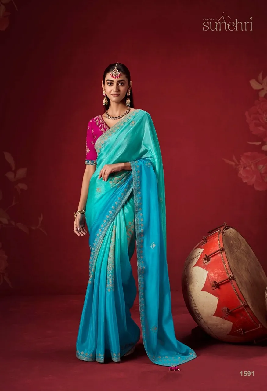 Kimora The Royal Edit Series 1581 1591 Rich Dola Crape soft silk Saree Collection — Wholesale Sarees, Kimora wholesale from Surat — Photo 4