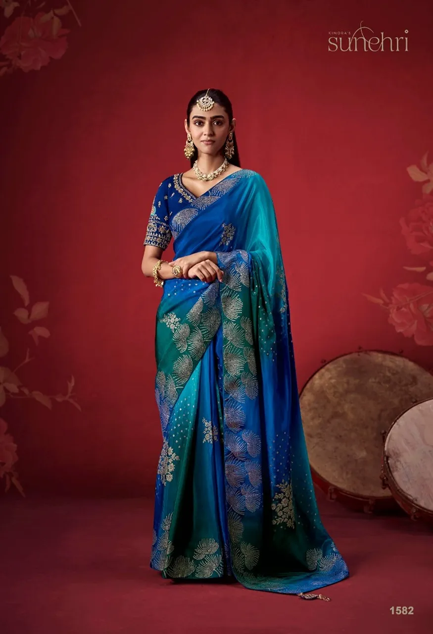 Kimora The Royal Edit Series 1581 1591 Rich Dola Crape soft silk Saree Collection — Wholesale Sarees, Kimora wholesale from Surat — Photo 2