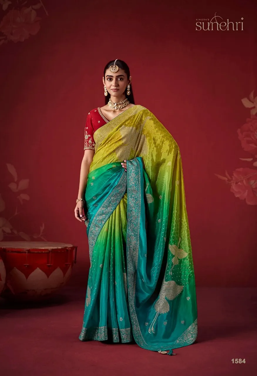 Kimora The Royal Edit Series 1581 1591 Rich Dola Crape soft silk Saree Collection — Wholesale Sarees, Kimora wholesale from Surat — Photo 11