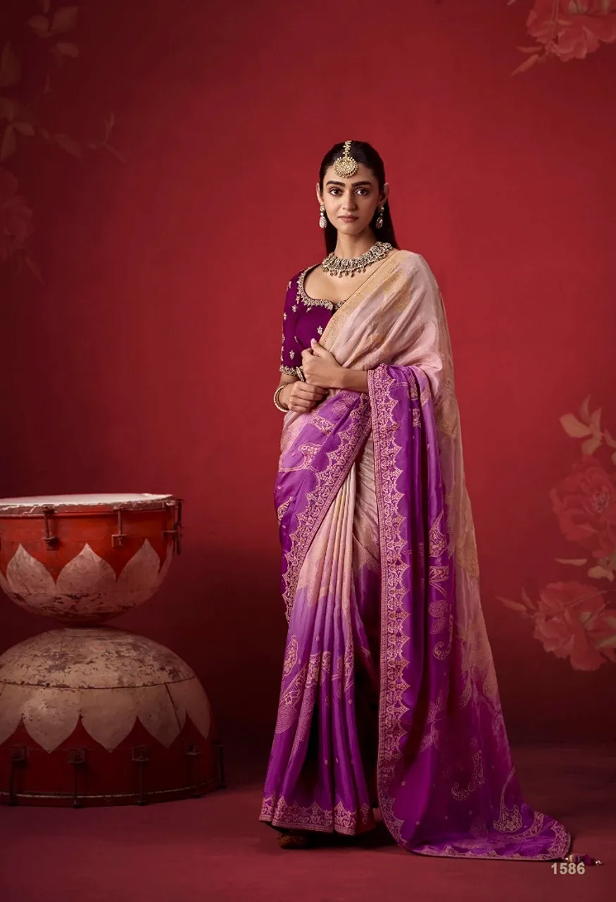 Kimora The Royal Edit Series 1581 1591 Rich Dola Crape soft silk Saree Collection — Wholesale Sarees, Kimora wholesale from Surat — Photo 9