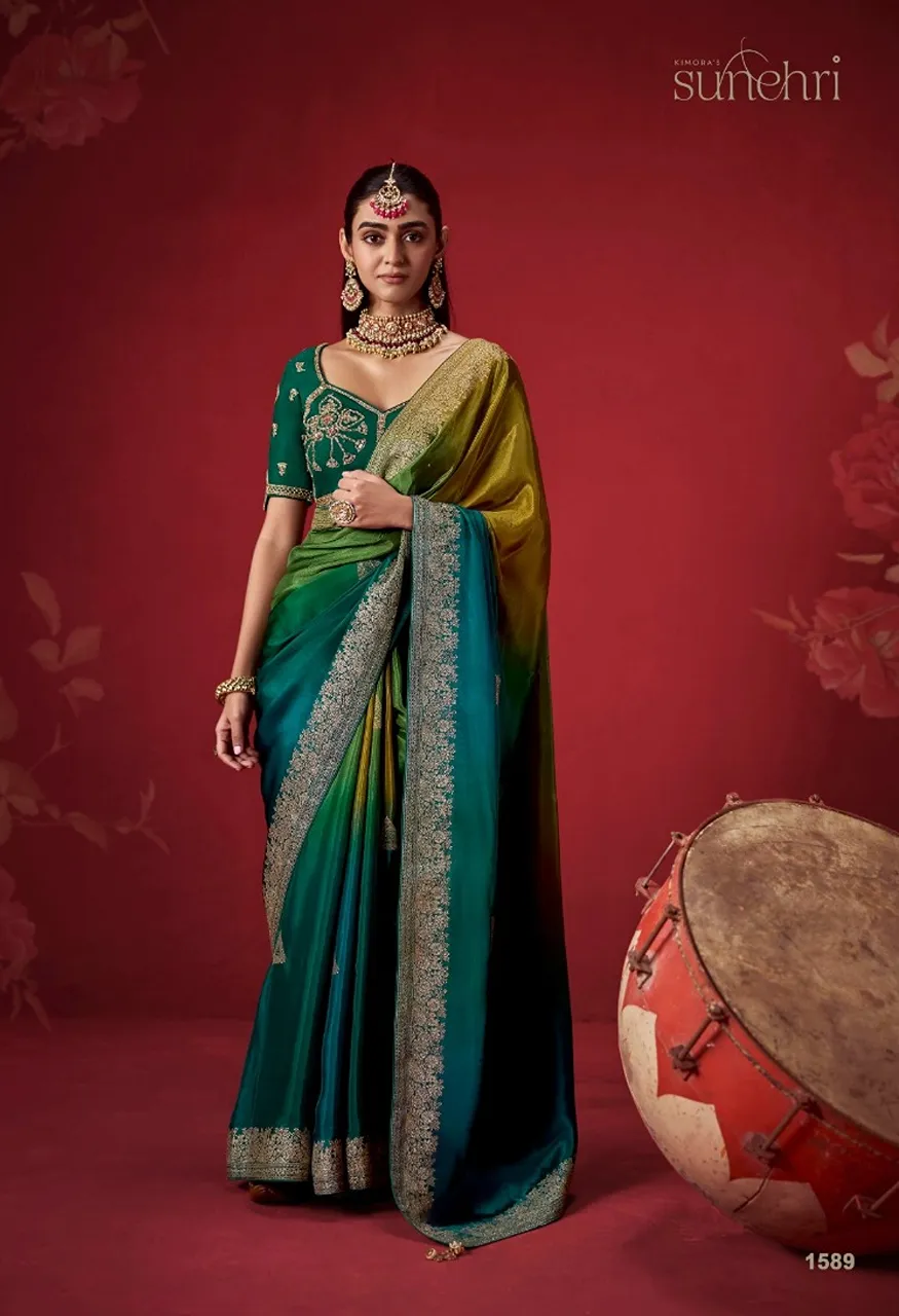 Kimora The Royal Edit Series 1581 1591 Rich Dola Crape soft silk Saree Collection — Wholesale Sarees, Kimora wholesale from Surat — Photo 7