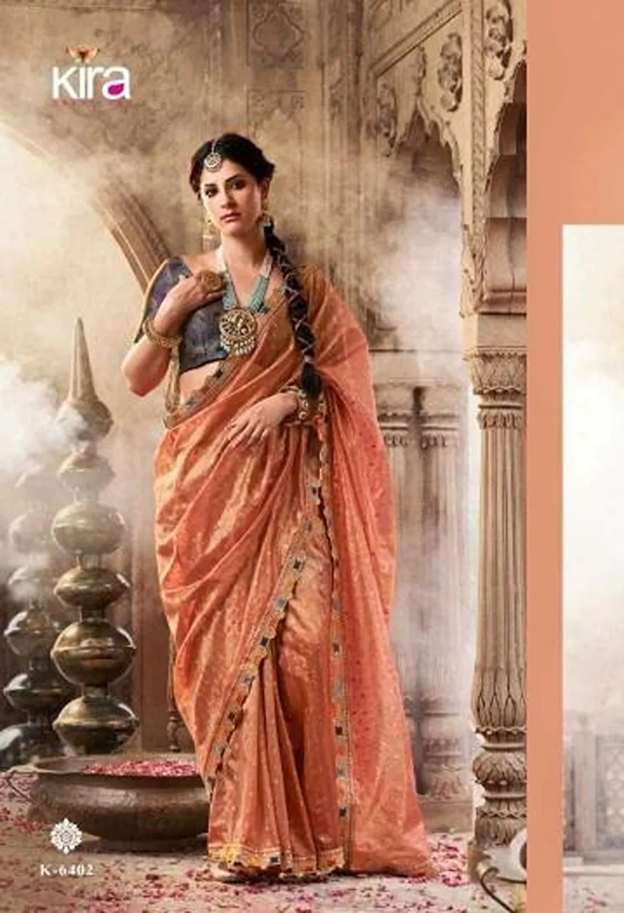 Kira Kavyasachi 6401 to 6406 Zari Tissue Saree Collection