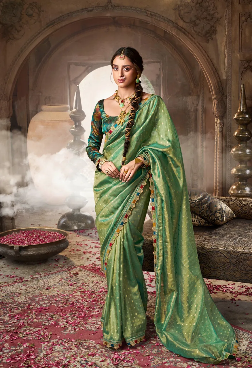 Kira Kavyasachi 6401 to 6406 Zari Tissue Saree Collection — Festival Sarees, kira wholesale from Surat — Photo 4