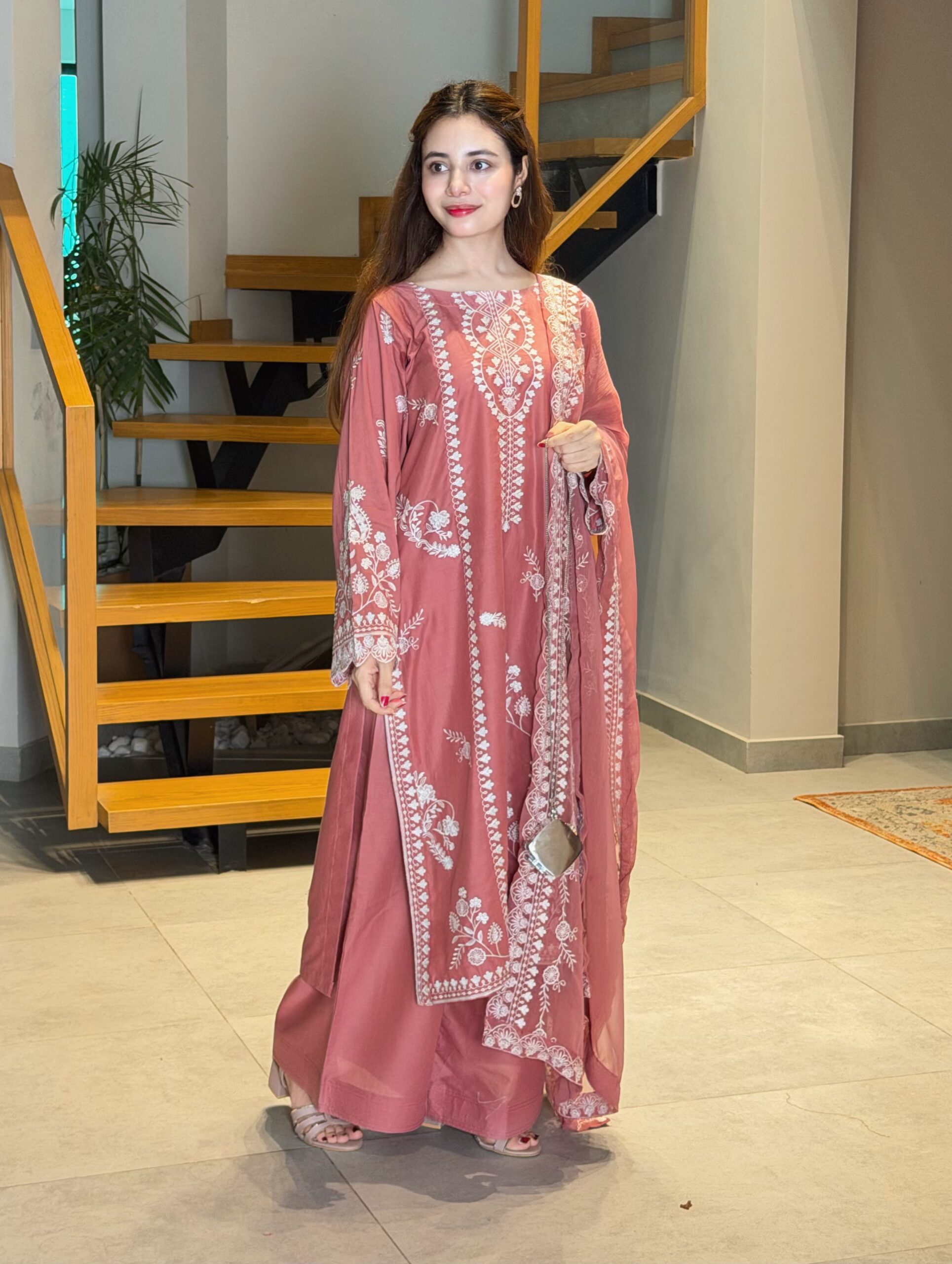 LG-2151 Readymade Mul Chanderi Embroidered Salwar Suit Set Catalog