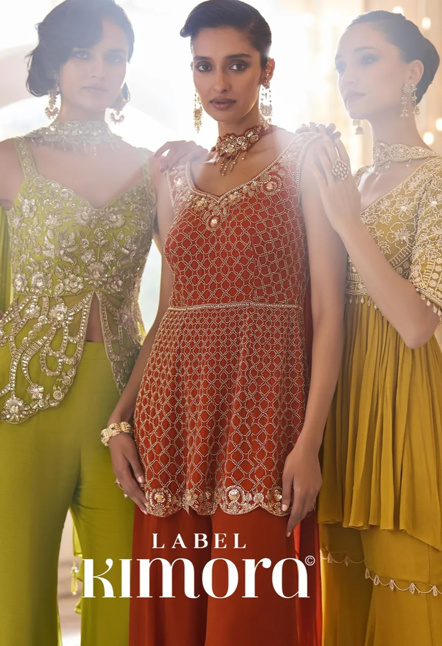 Label Kimora Vol 4 Designer Peplum Set with Sequin, Beads & Embroidery Work