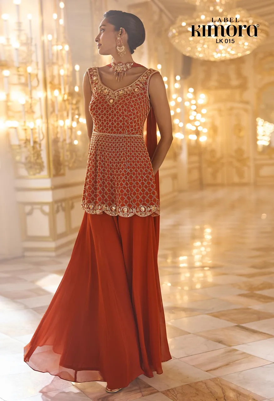 Label Kimora Vol 4 Designer Peplum Set with Sequin, Beads &amp; Embroidery Work — Indo Western, Kimora wholesale from Surat — view 6
