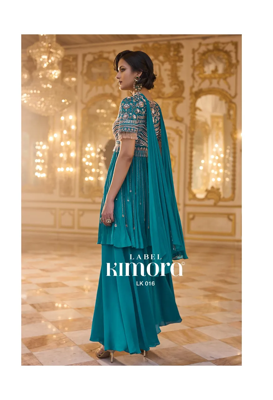 Label Kimora Vol 4 Designer Peplum Set with Sequin, Beads &amp; Embroidery Work — Indo Western, Kimora wholesale from Surat — view 4