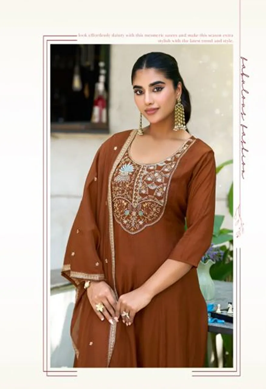 Ladies Flavour 3492 And 3494 Mul Chanderi Hand Work Kurti With Bottom Dupatta Catalog