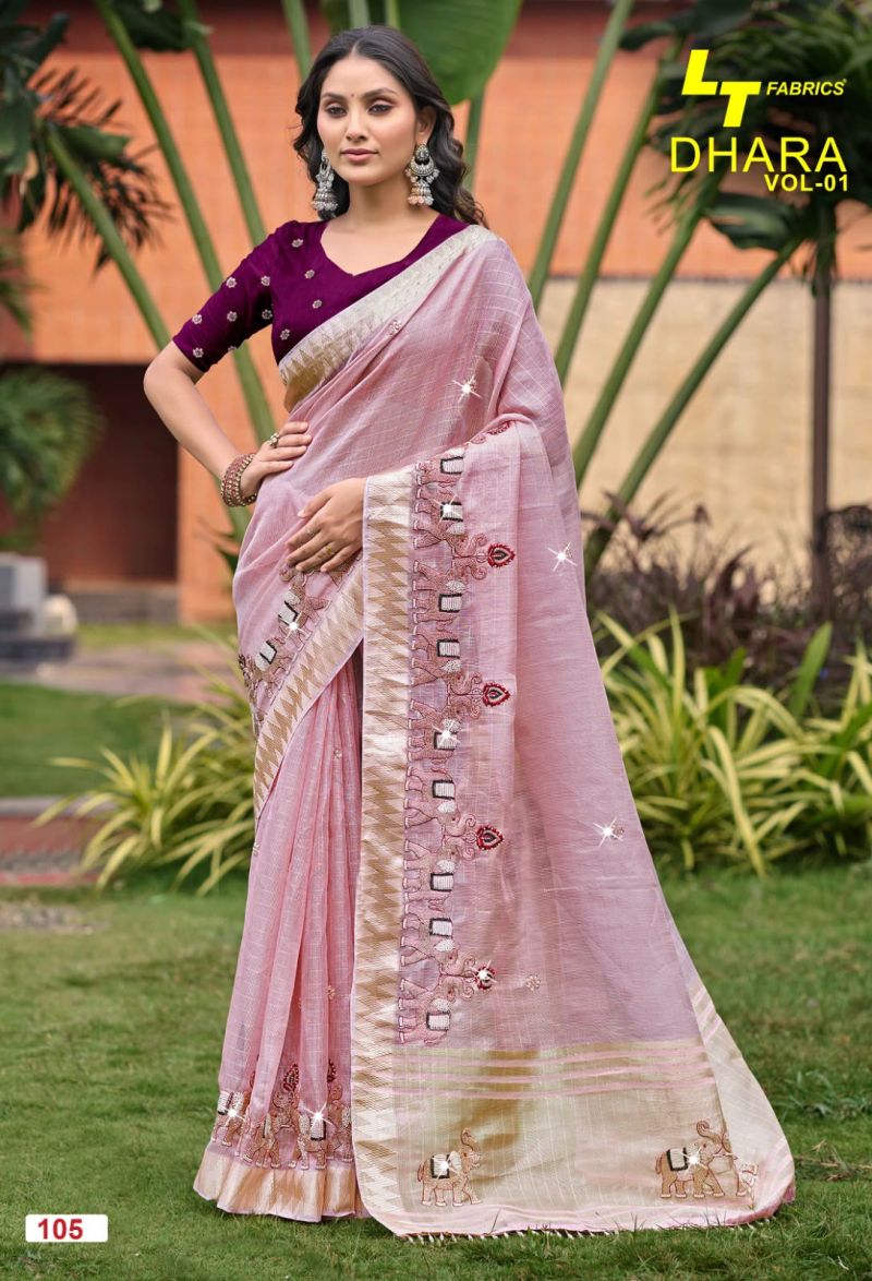Lt Dhara Vol 1 Wholesale Kora Silk Beads Work Saree Catalog — Silk Sarees, Vardan Ethnic wholesale from Surat — view 3