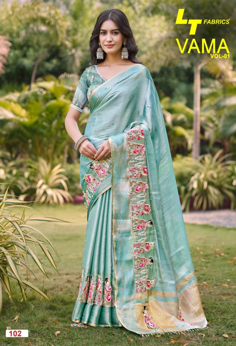 Lt Vama Vol 1 Wholesale Kora Silk Beads Work Saree Collection — Wholesale Sarees, LT Fabrics wholesale from Surat — Photo 5