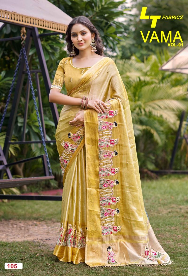 Lt Vama Vol 1 Wholesale Kora Silk Beads Work Saree Collection — Wholesale Sarees, LT Fabrics wholesale from Surat — Photo 4