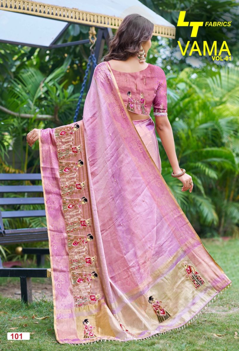 Lt Vama Vol 1 Wholesale Kora Silk Beads Work Saree Collection — Wholesale Sarees, LT Fabrics wholesale from Surat — Photo 2