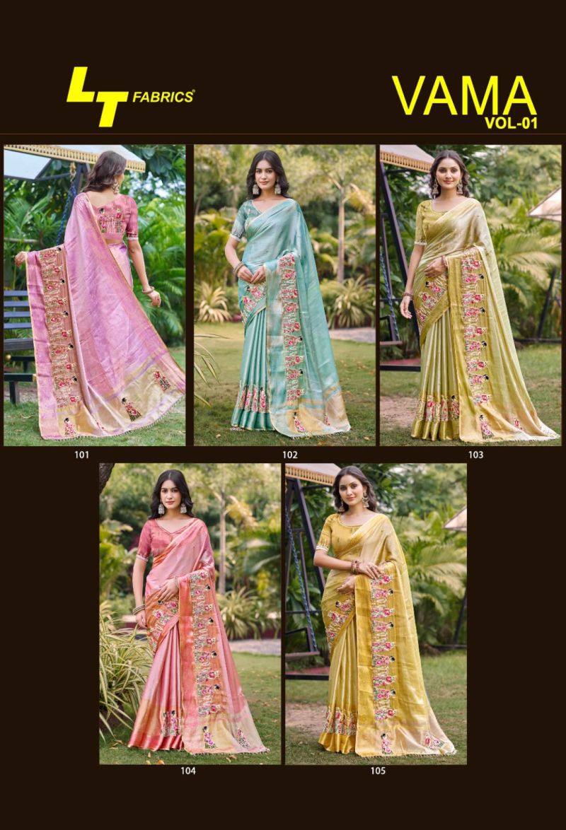 Lt Vama Vol 1 Wholesale Kora Silk Beads Work Saree Collection — Wholesale Sarees, LT Fabrics wholesale from Surat — Photo 7