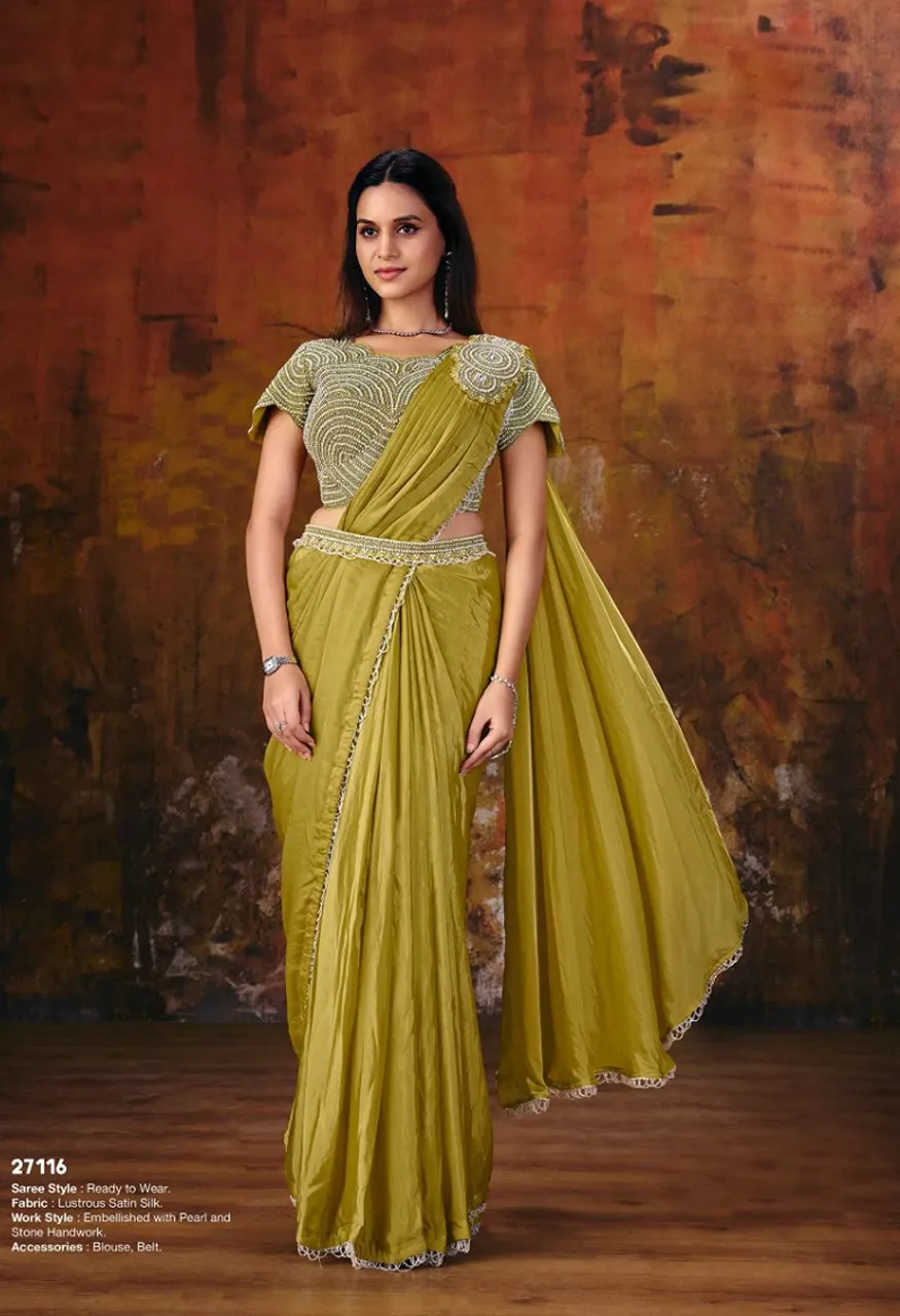 MOHMANTHAN 27100 GUL Mahotsav Ready to wear Designer Drape Saree Collection — Wholesale Sarees, Mahotsav wholesale from Surat — view 4