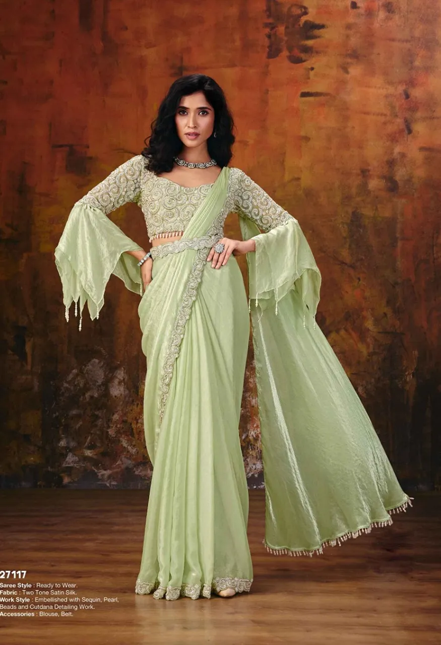 MOHMANTHAN 27100 GUL Mahotsav Ready to wear Designer Drape Saree Collection — Wholesale Sarees, Mahotsav wholesale from Surat — view 3