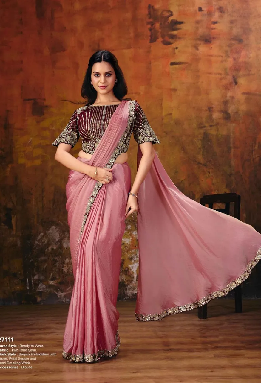MOHMANTHAN 27100 GUL Mahotsav Ready to wear Designer Drape Saree Collection — Wholesale Sarees, Mahotsav wholesale from Surat — view 9