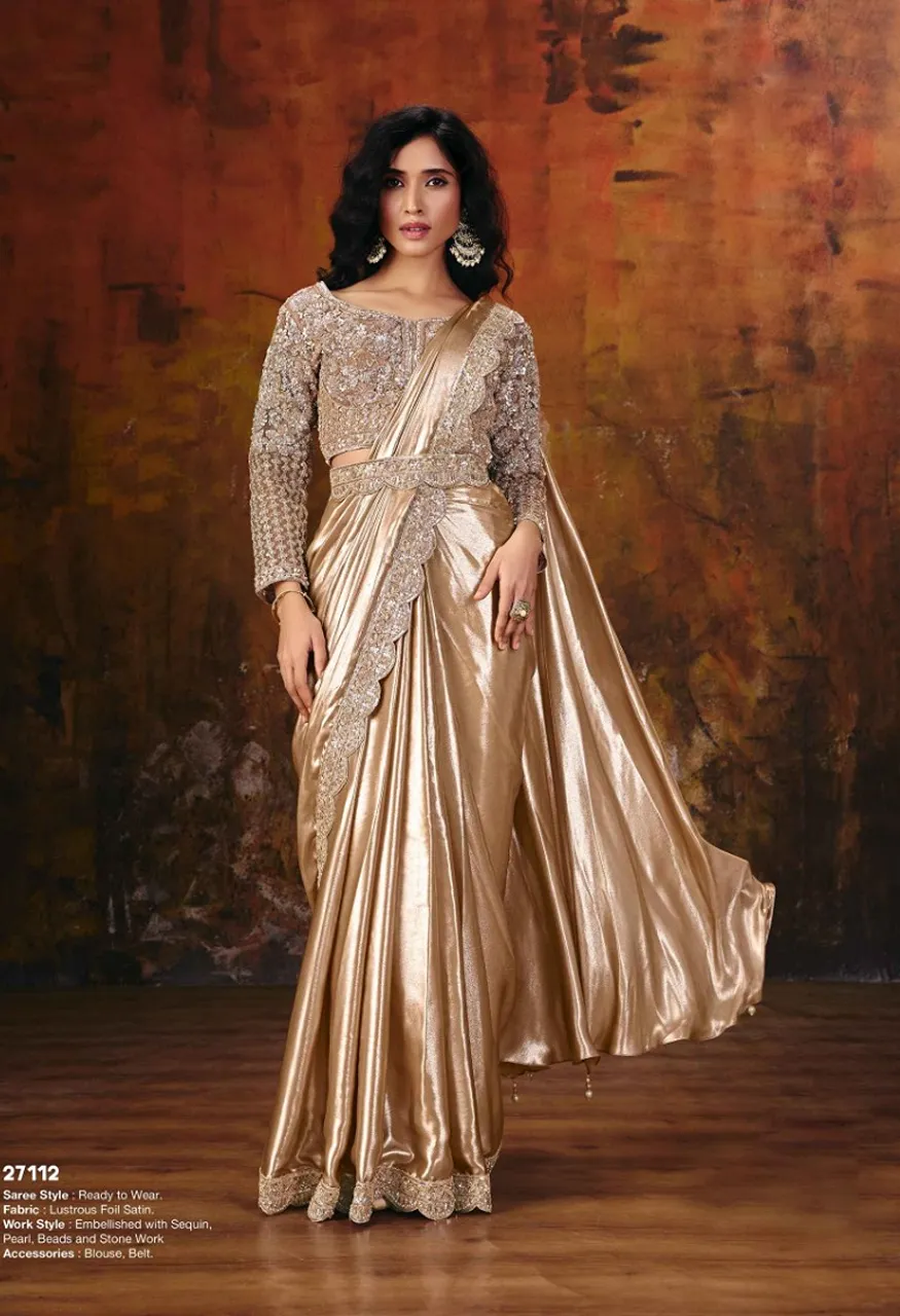 MOHMANTHAN 27100 GUL Mahotsav Ready to wear Designer Drape Saree Collection — Wholesale Sarees, Mahotsav wholesale from Surat — view 8