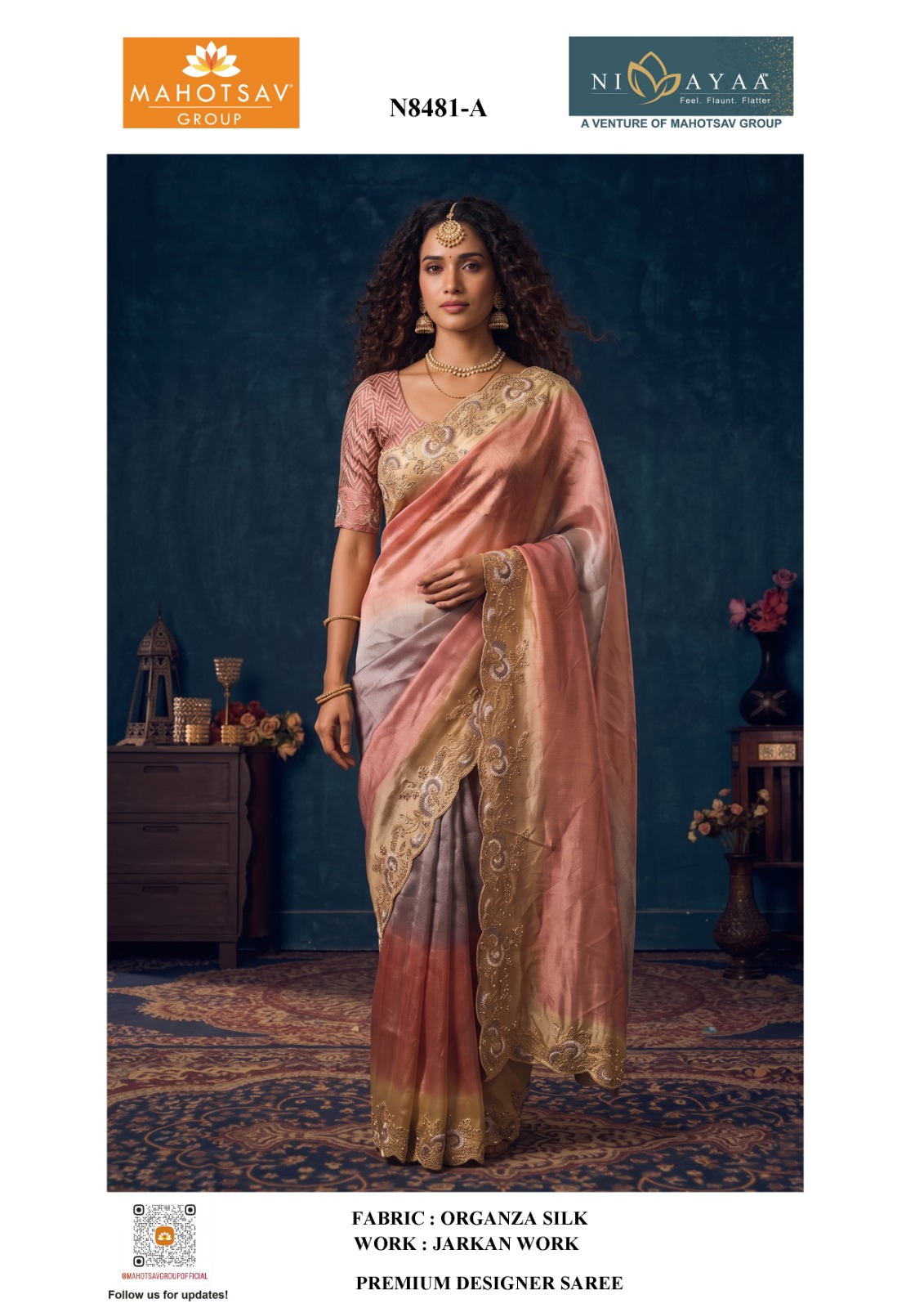 Mahotsav Nimaya Sanskriti Vol 01 Organza Silk Saree Collection — Wholesale Sarees, Mahotsav wholesale from Surat — view 2