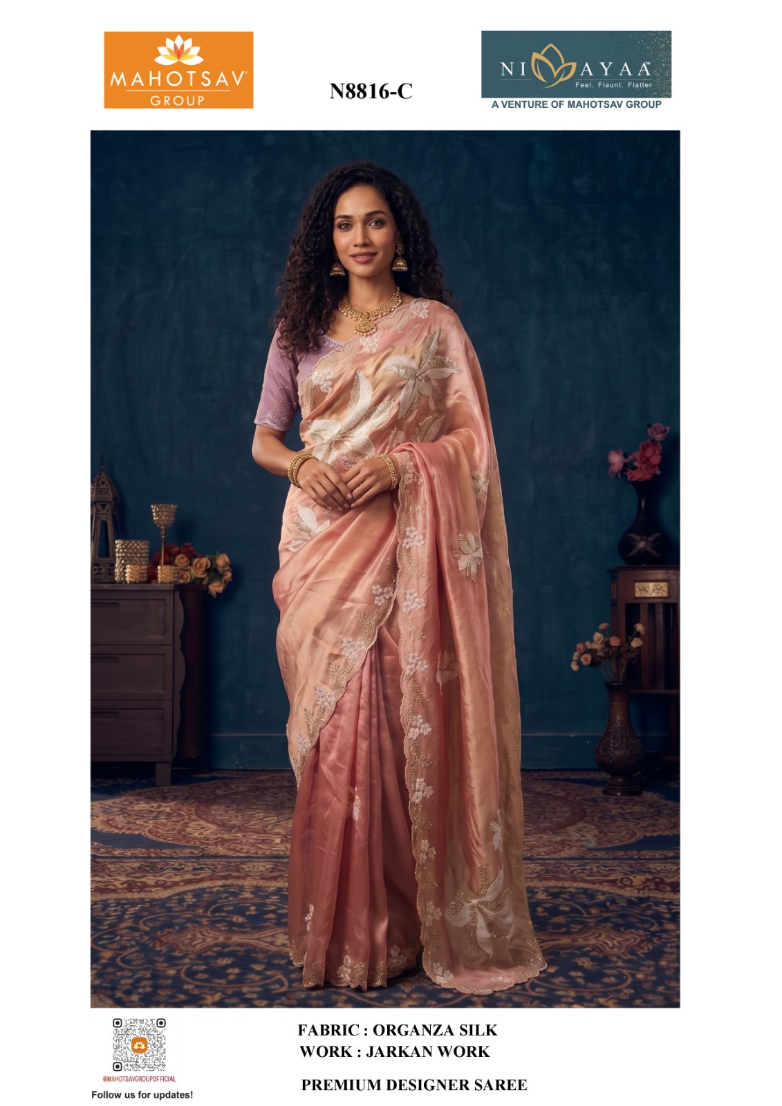 Mahotsav Nimaya Sanskriti Vol 01 Organza Silk Saree Collection — Wholesale Sarees, Mahotsav wholesale from Surat — view 12