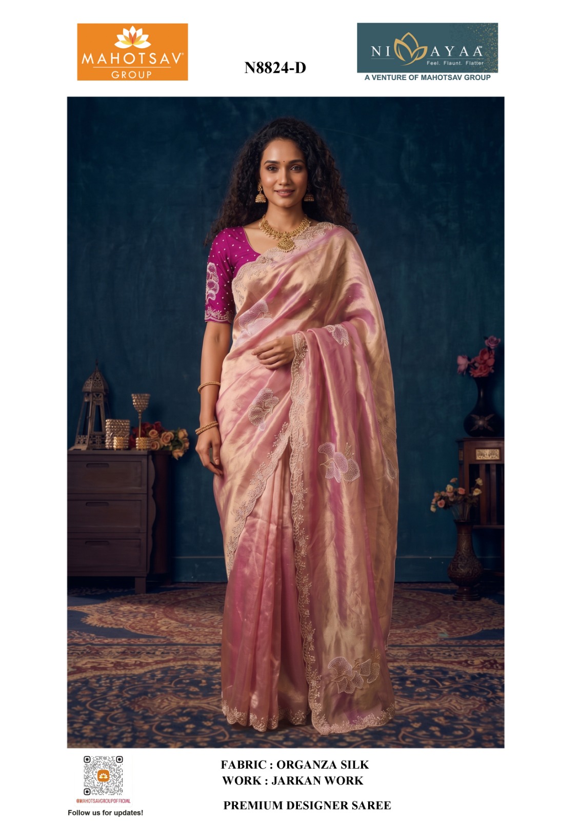 Mahotsav Nimaya Sanskriti Vol 01 Organza Silk Saree Collection — Wholesale Sarees, Mahotsav wholesale from Surat — view 10